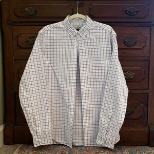 J. Crew Casual Long Sleeve Dress Shirt Slim Fit White Windowpane Men’s Large